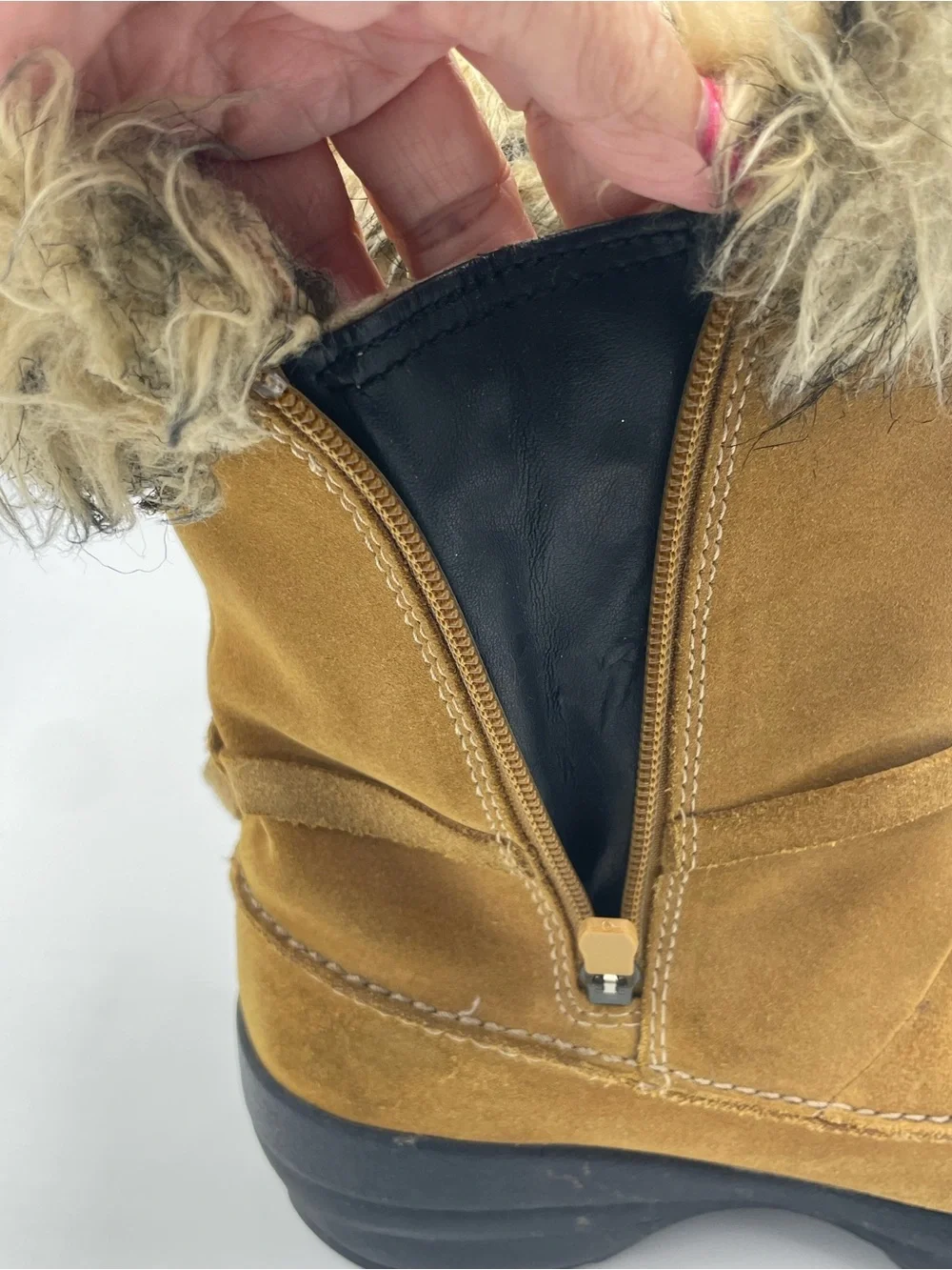 Sorel Northern Lite Tall Suede Zip Boot in Mustard.